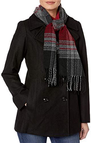 London Fog Women's Double-Breasted Peacoat