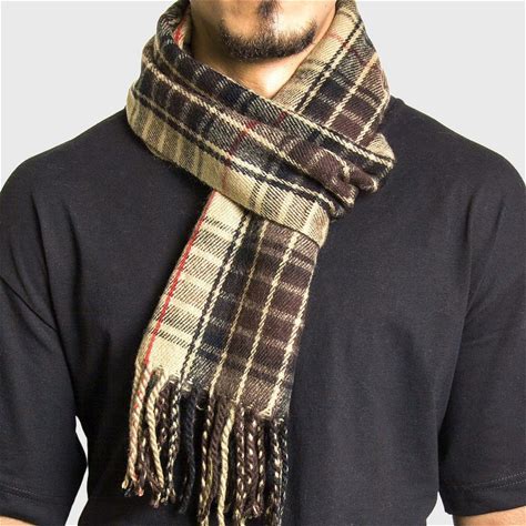 Alpine Swiss Men's Plaid Scarf